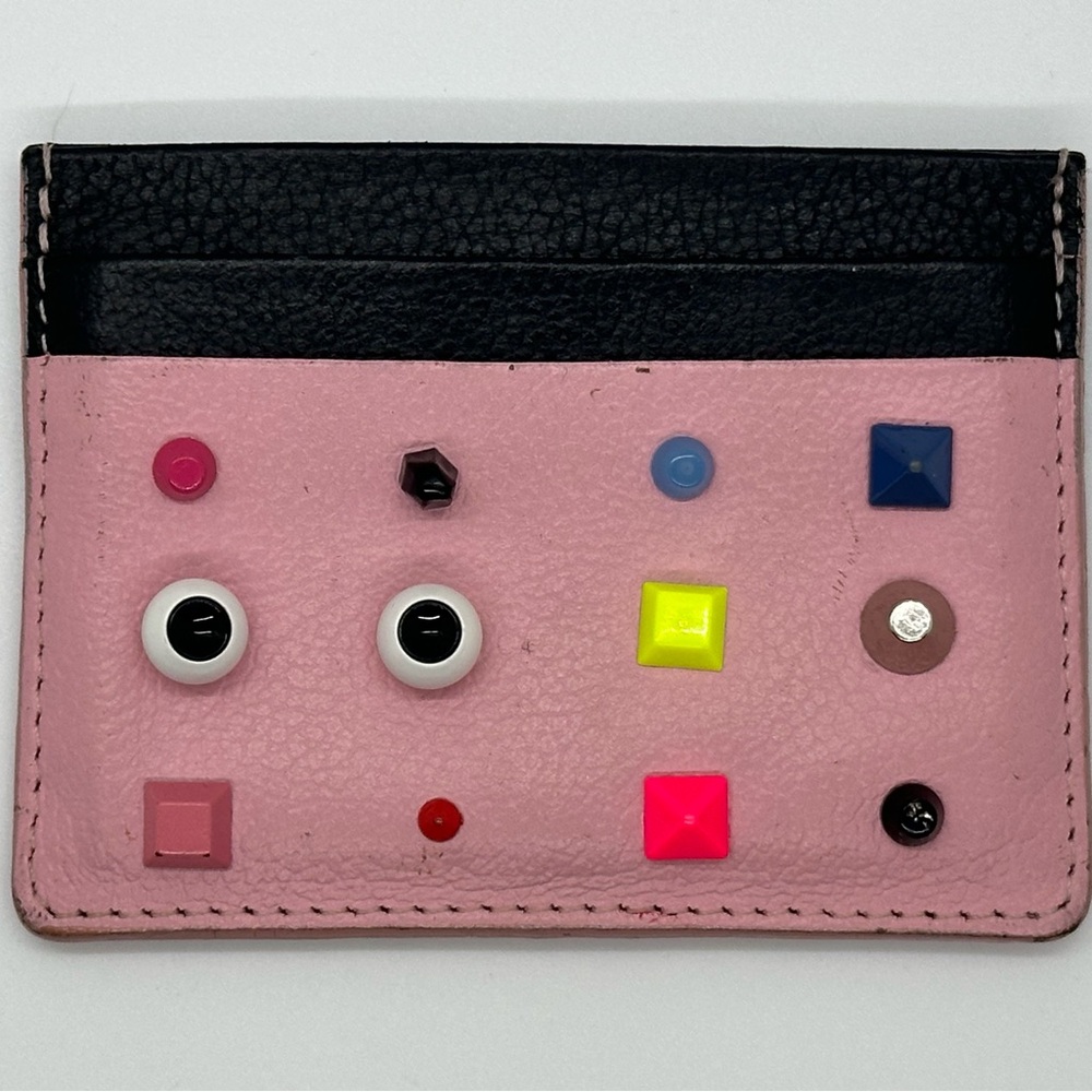 Min & Mon Filium Pink and Black Leather Cardholder